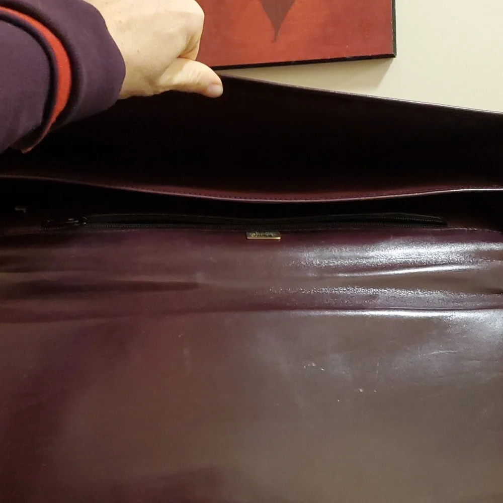 Oversized Bally briefcase in maroon